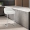 Armen Living Atherik Bar Stool in Brushed Stainless Steel with White Faux Leather 840254335790 - alternate 10
